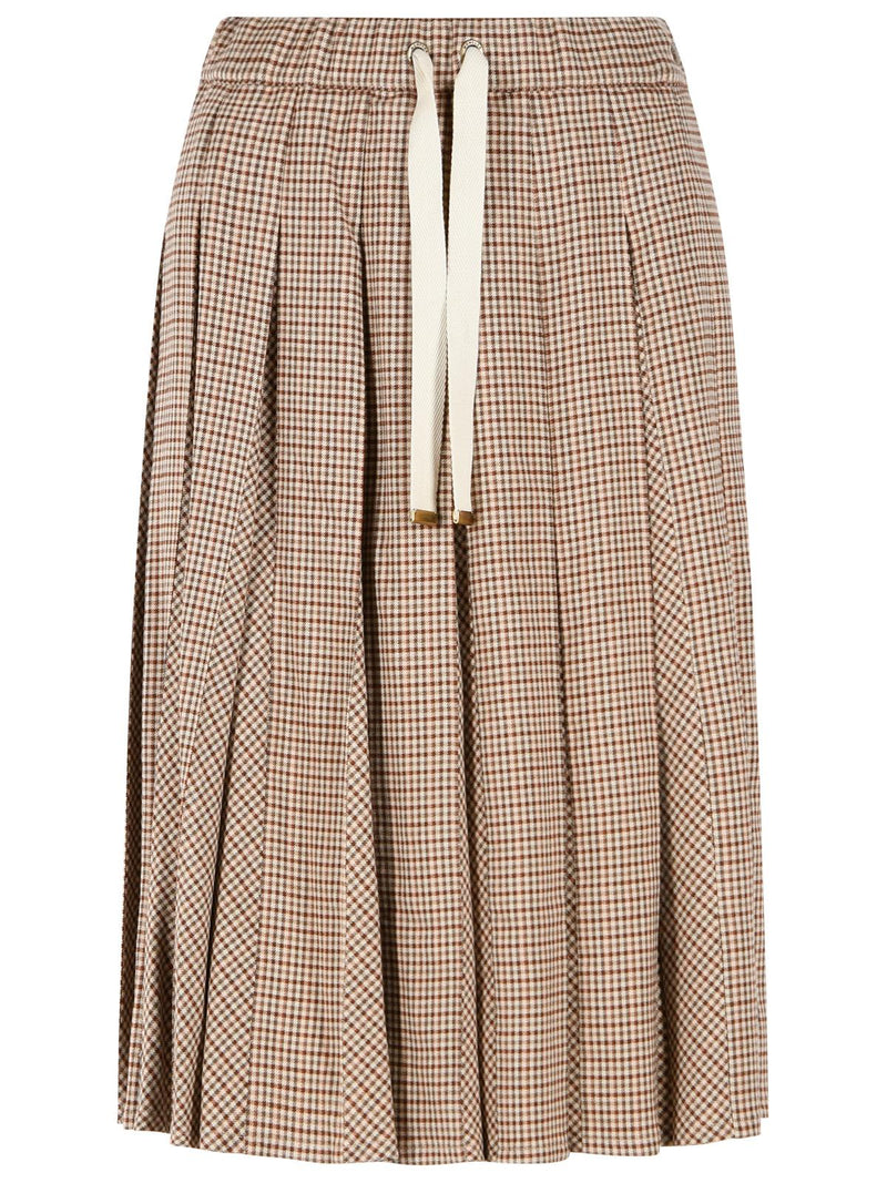 Moncler Moncler MIDI Skirt Beige Virgin Wool Blend - World Class Fashion