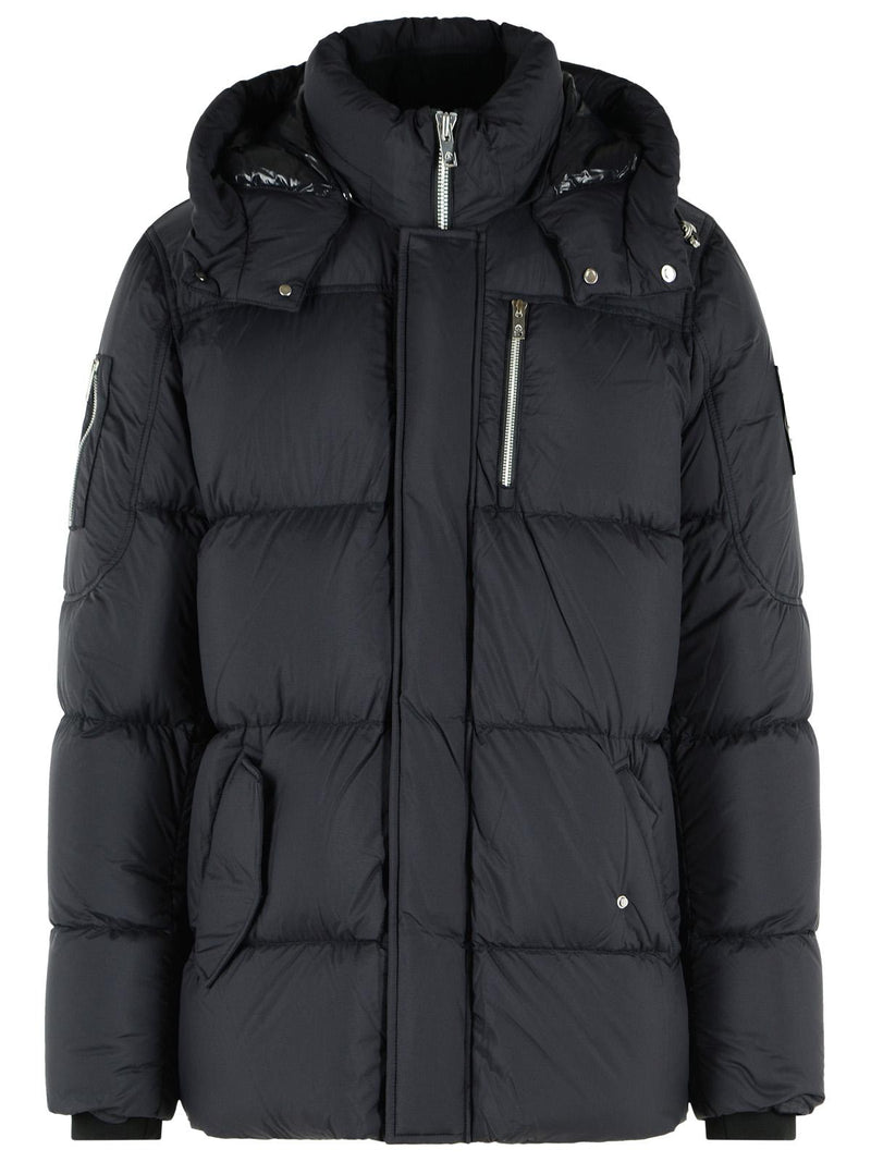 Moose Knuckles Moose Knuckles 'EVEREST 3q' Black Nylon Down Jacket - World Class Fashion