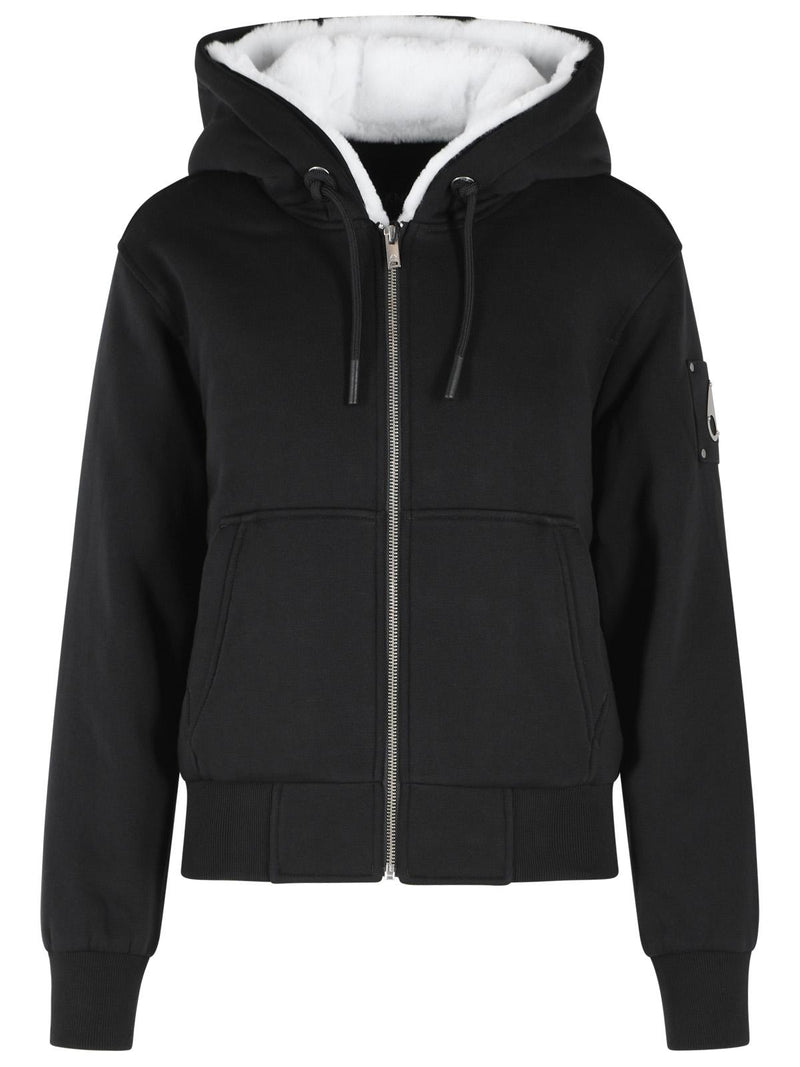 Moose Knuckles Moose Knuckles 'BUNNY' Black Cotton Blend Sweatshirt - World Class Fashion
