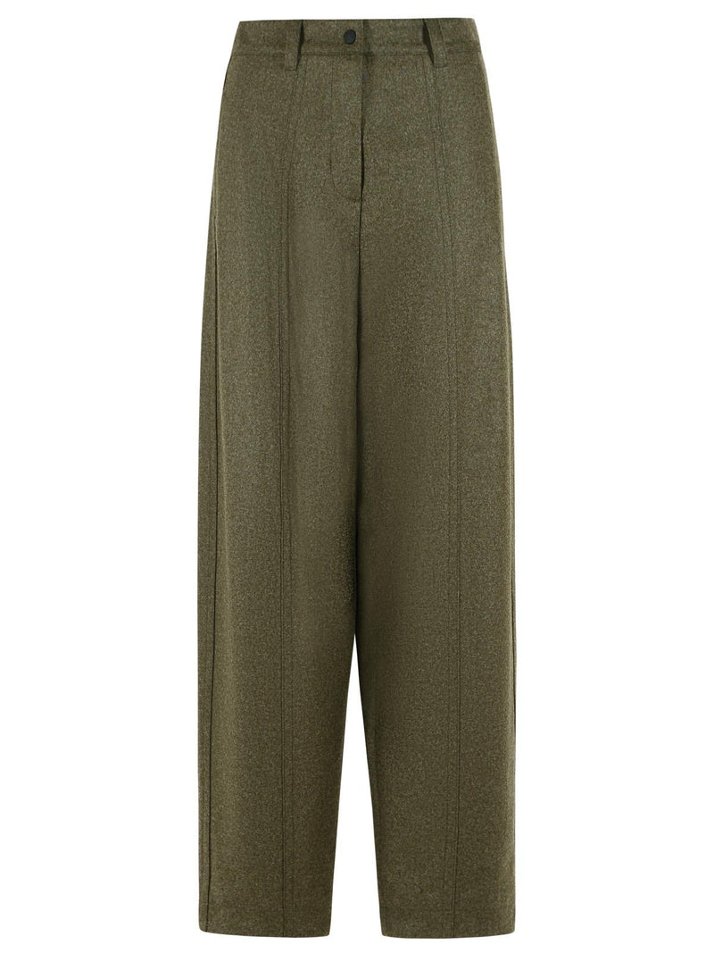 Moncler Grenoble Moncler Grenoble LODEN Olive Green Virgin Wool Pants - World Class Fashion