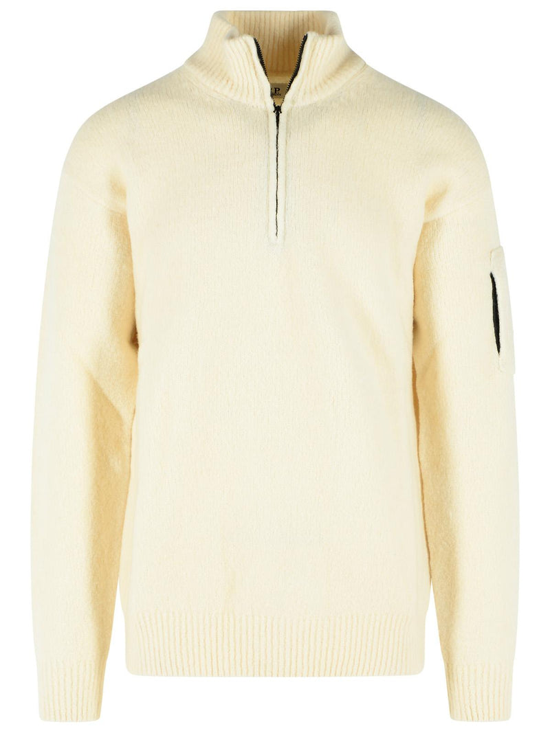 C.P. Company C.p. Company White Wool Blend Sweater - World Class Fashion