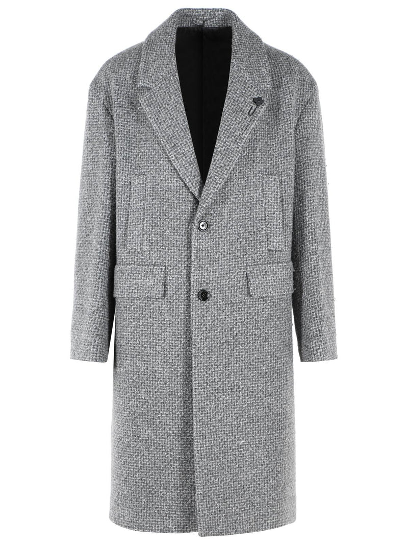 Lardini Lardini Grey Virgin Wool Blend Coat Men - World Class Fashion