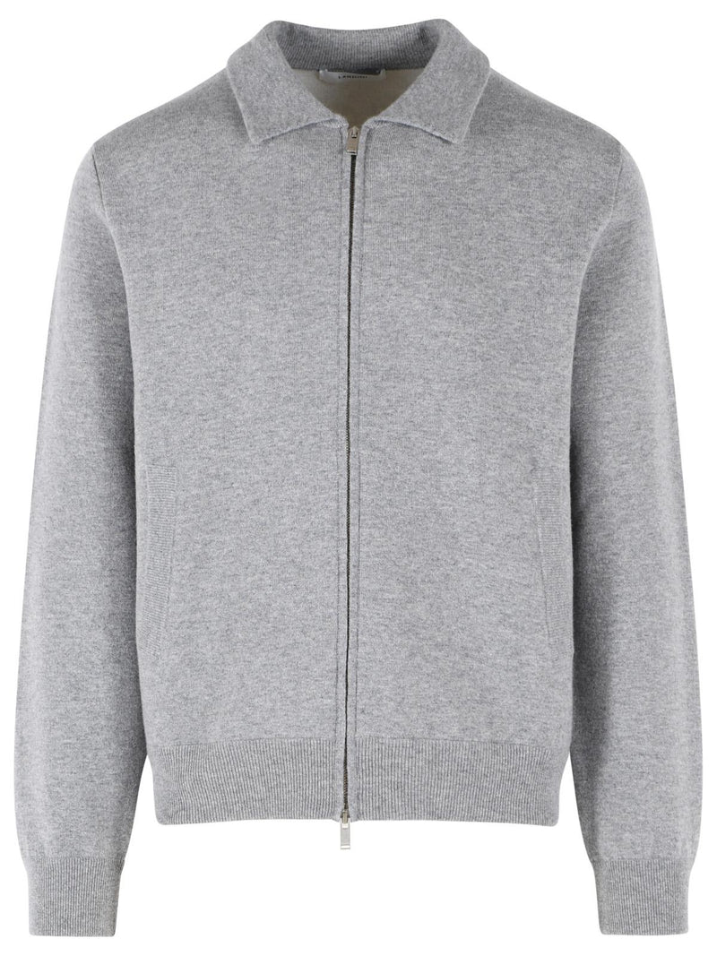 Lardini Lardini DOUBLE Grey Wool Bomber Jacket - World Class Fashion