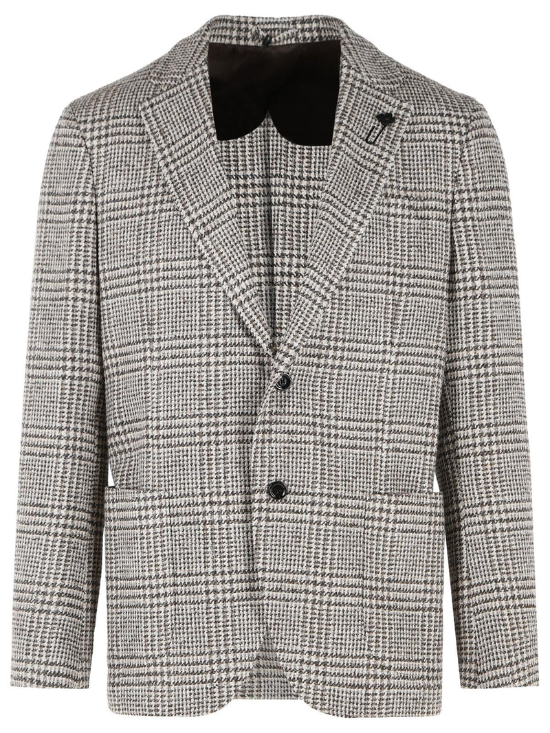 Lardini Lardini 'ICONIC Drop 7' Blazer Brown Virgin Wool Blend - World Class Fashion