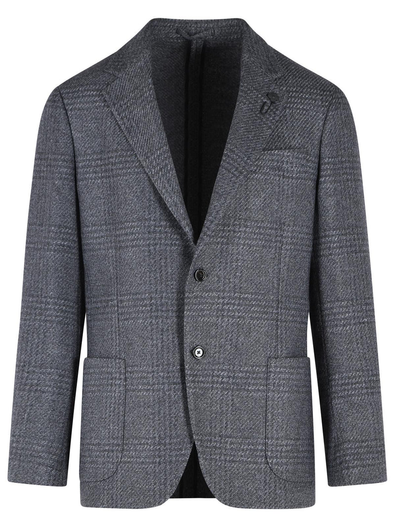 Lardini Lardini 'ROMA' Navy Wool Blend Jacket - World Class Fashion