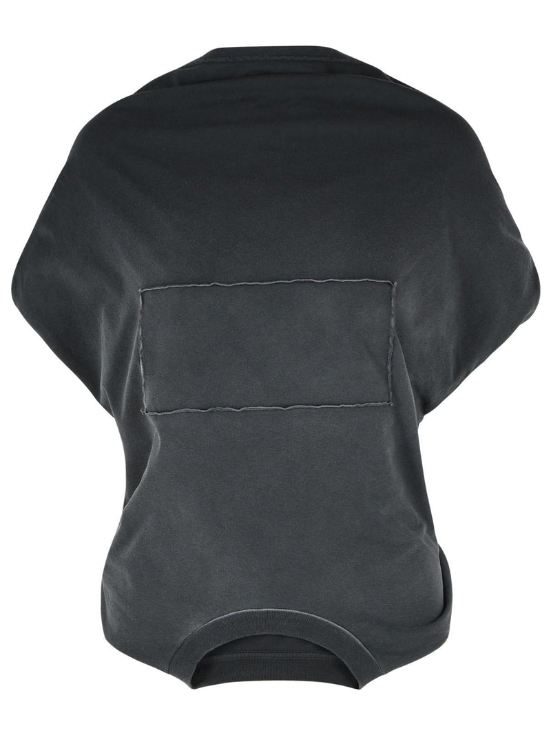 Maison Margiela Maison Margiela Twisted Dark Grey Cotton Polo Shirt - World Class Fashion