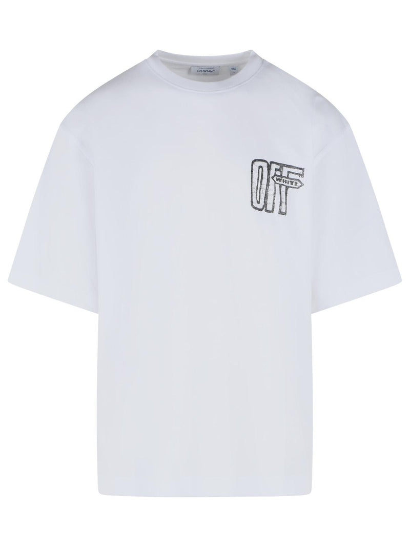 Off-white Off-white 'MOTION Arrow' White Cotton T-shirt - World Class Fashion