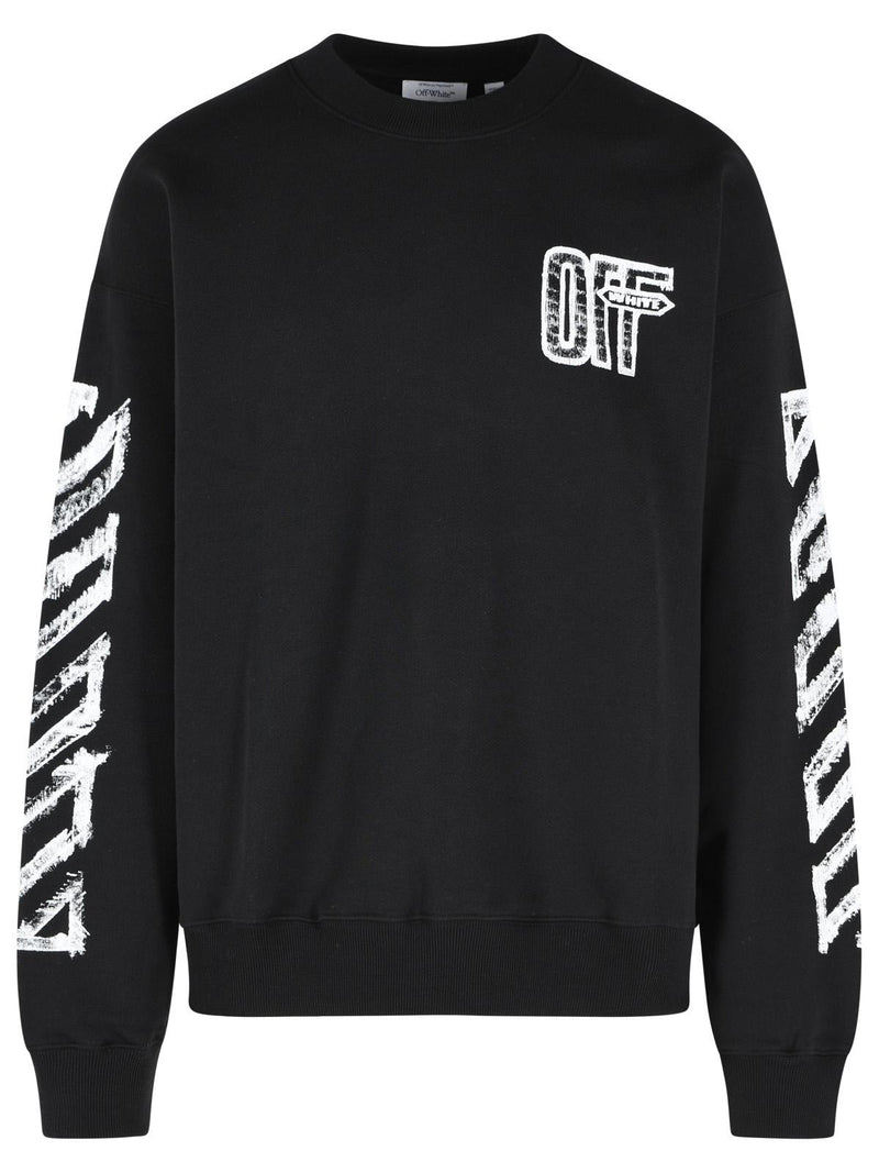 Off-white Off-white Motion Arrow Black Cotton Sweatshirt - World Class Fashion