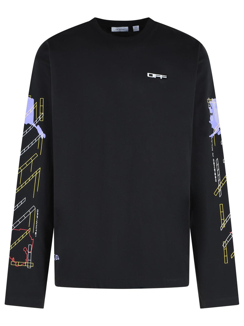 Off-white Off-white Archigeography Arrow Black Cotton T-shirt - World Class Fashion