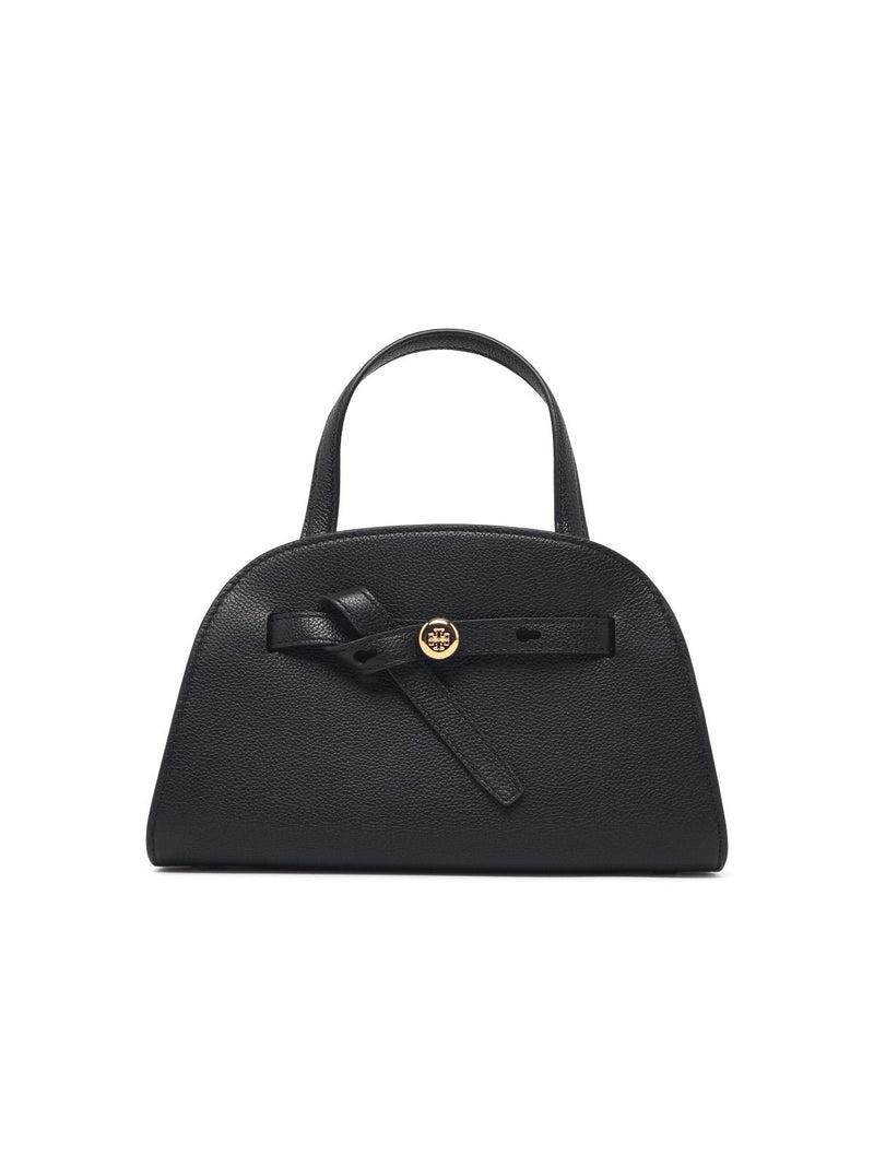 Tory Burch Tory Burch ROMY Small Black Leather Top Case - World Class Fashion