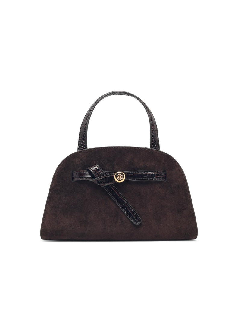 Tory Burch Tory Burch ROMY Small Brown Suede Top Case - World Class Fashion