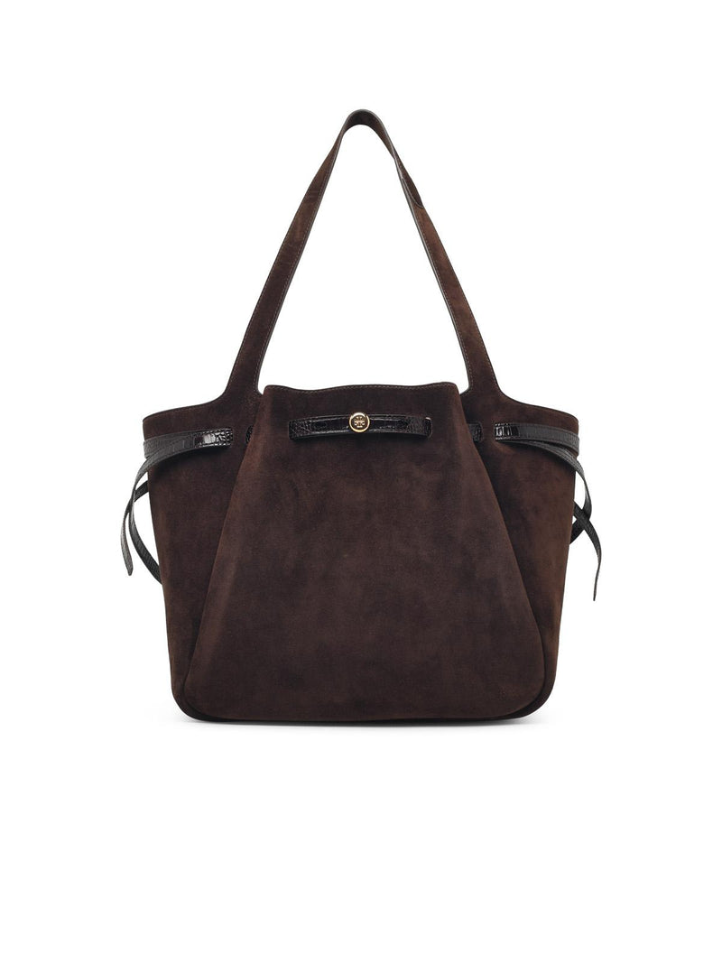 Tory Burch Tory Burch Romy Tote Brown Suede Women - World Class Fashion