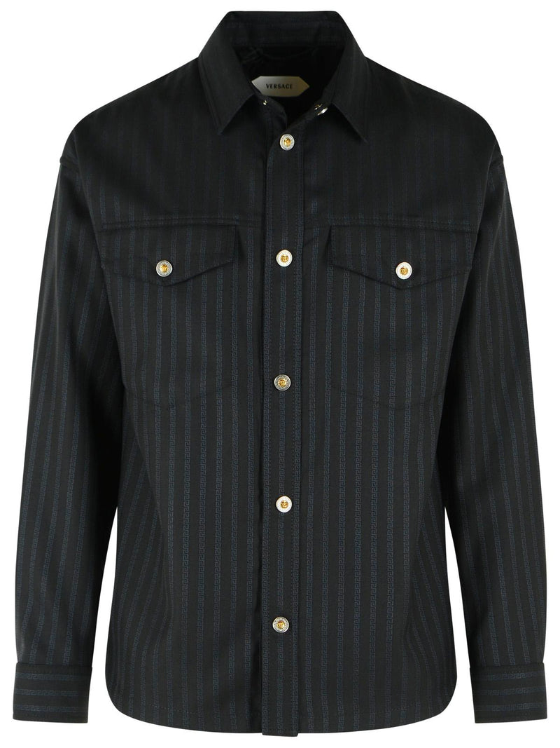 Versace Versace Black Jacquard Wool Blouson Men - World Class Fashion