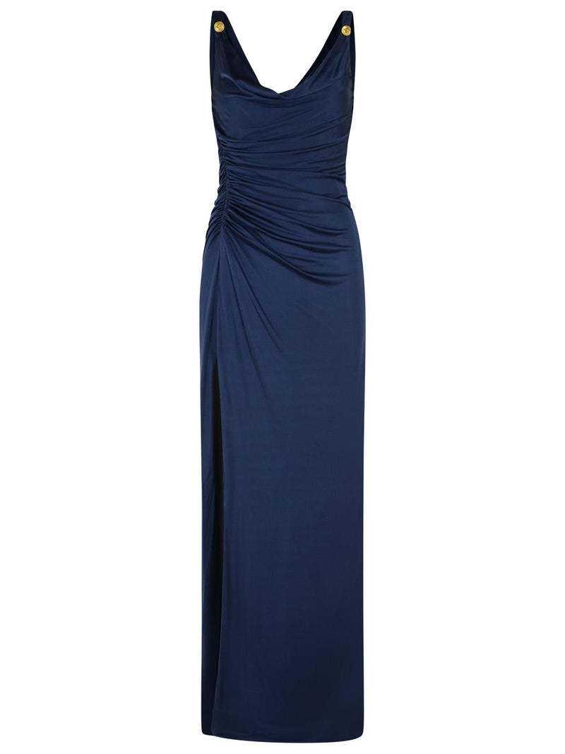 Versace Versace Viscose Gown Dress Navy Women - World Class Fashion