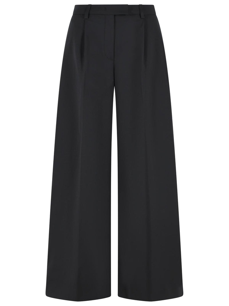 The Latest The Latest DEVA Black Virgin Wool Blend Pants - World Class Fashion