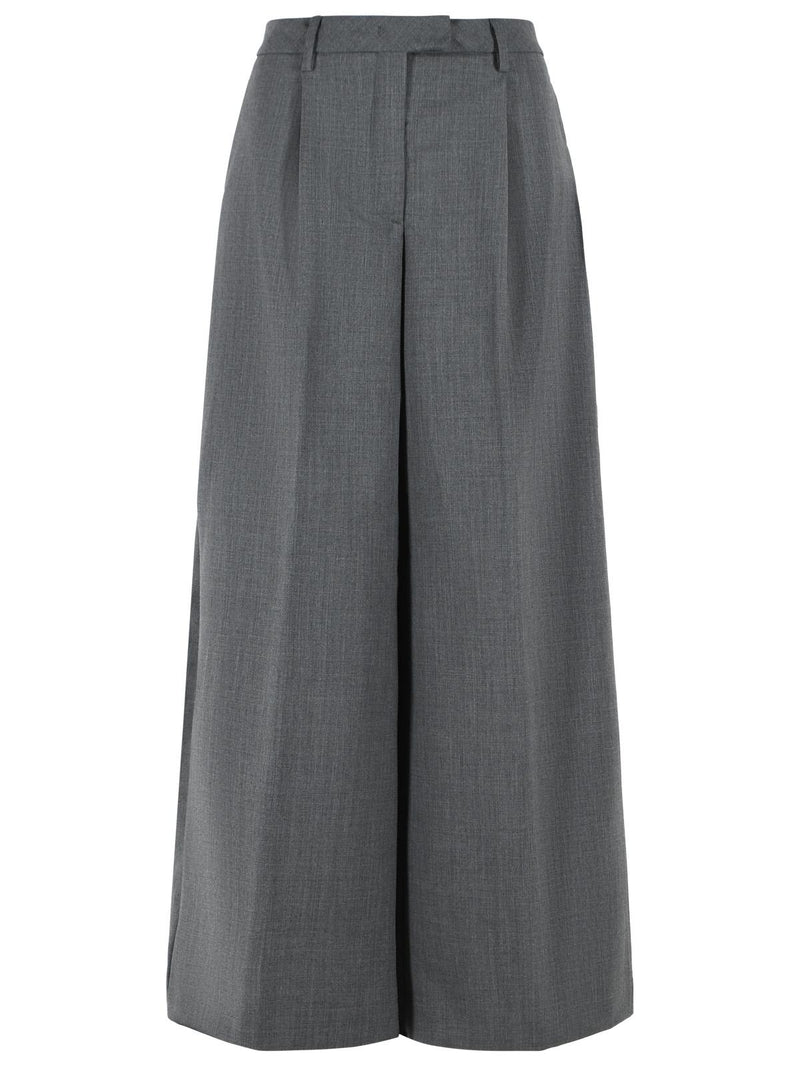 The Latest The Latest DEVA Grey Virgin Wool Blend Pants - World Class Fashion