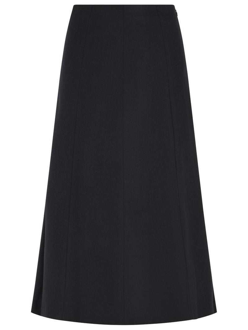 The Latest The Latest ERICA Black Wool Blend Midi Skirt - World Class Fashion