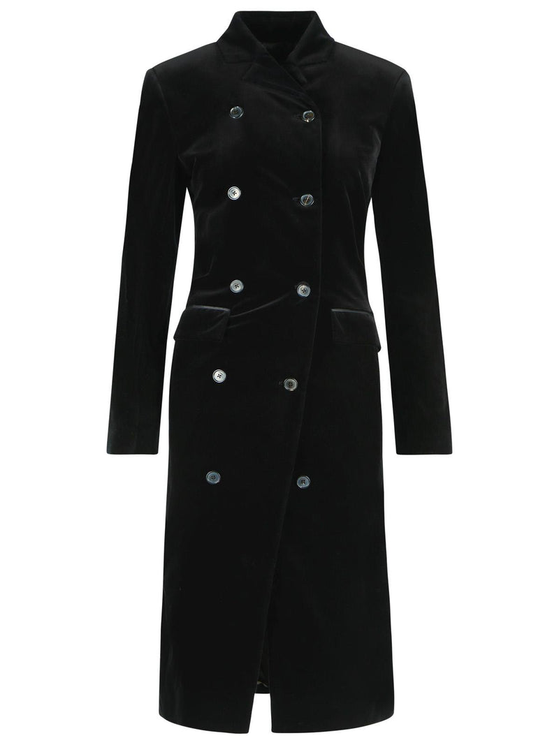 Khaite Khaite Rolon Coat Black Velvet Women - World Class Fashion