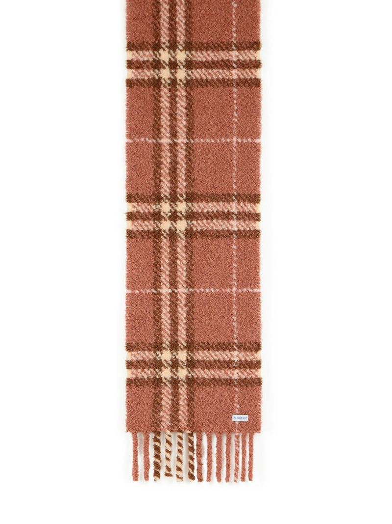 Burberry Burberry Clay Pink Wool And Alpaca Blend Bouclé Scarf - World Class Fashion