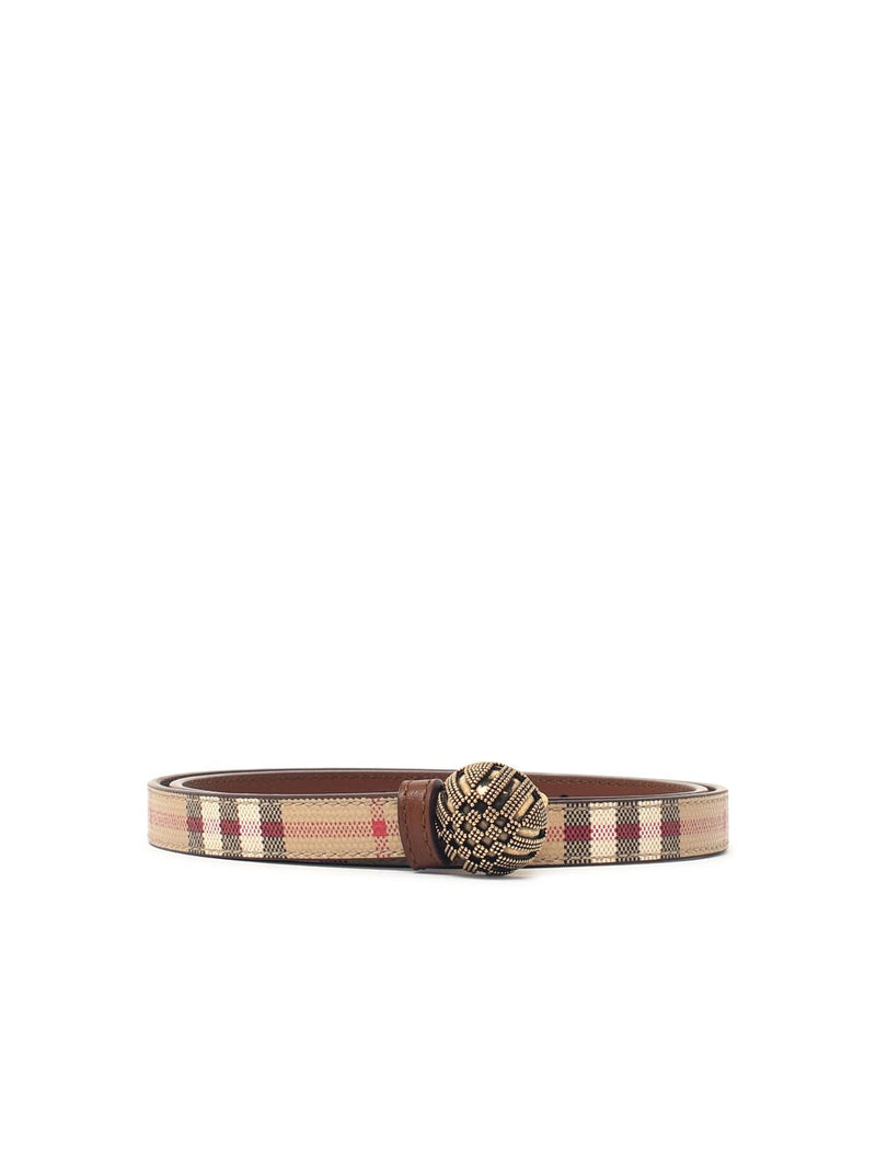 Burberry Burberry Granulation Belt Beige Brown Leather Women - World Class Fashion