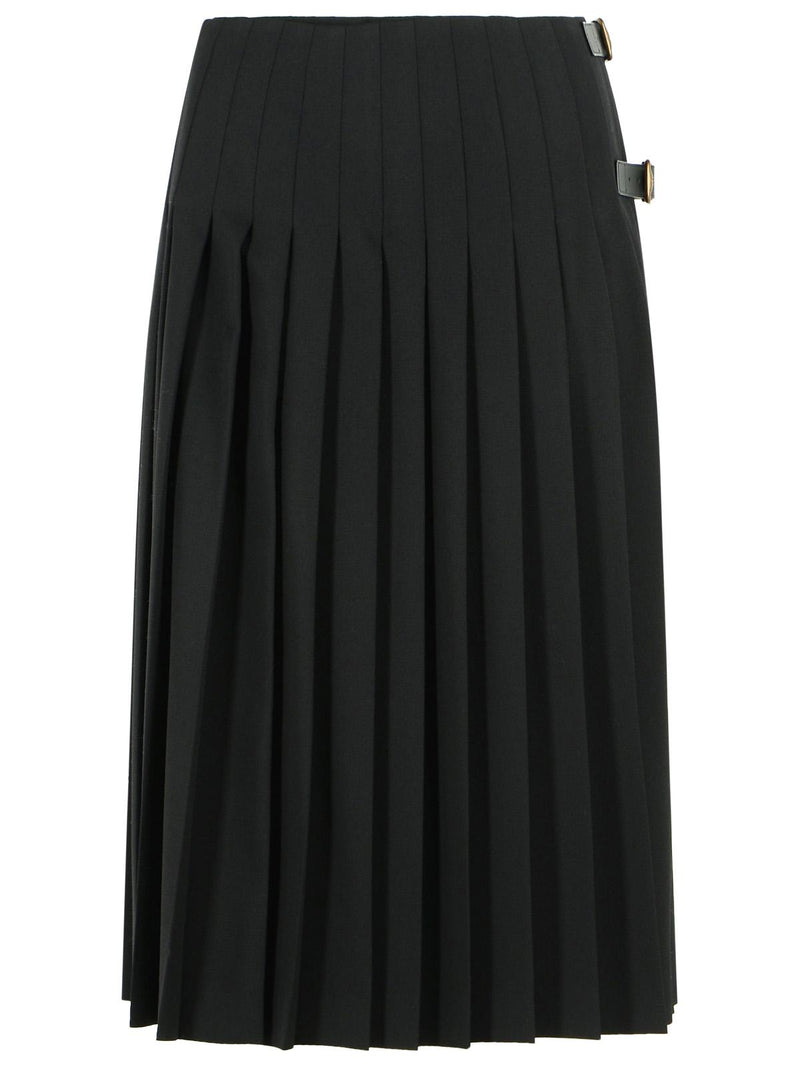 Burberry Burberry 'LUCETTE' Black Wool Midi Skirt - World Class Fashion