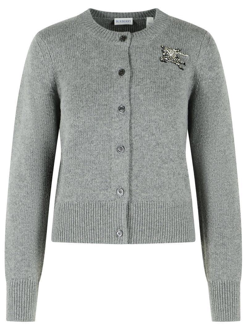 Burberry Burberry Sienna Ek Grey Cashmere Blend Cardigan - World Class Fashion