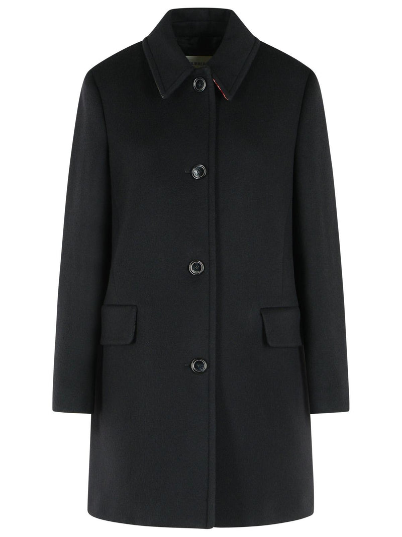 Burberry Burberry 'GOSFORD' Tailored Black Wool And Cashmere Coat - World Class Fashion