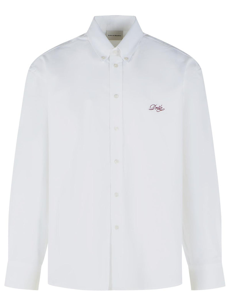 Drole De Monsieur Drole De Monsieur PLAIN Boxy White Cotton Shirt - World Class Fashion