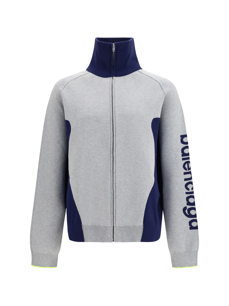 Balenciaga Balenciaga Bodys Zip Knit Sweater Grey/Navy - World Class Fashion