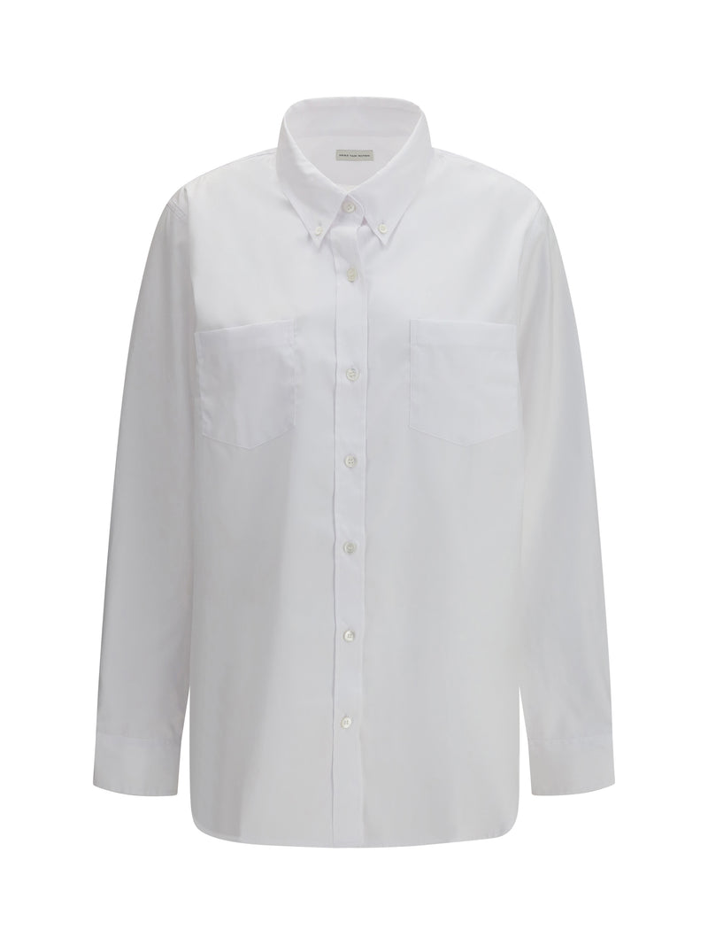 Dries Van Noten Dries Van Noten Loose Cotton Shirt White - World Class Fashion