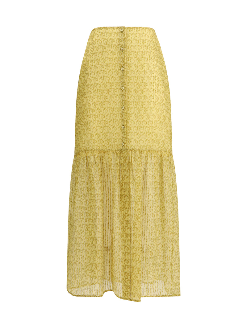 Kristina Ti Kristina Ti Leonine Amnesia Long Skirt Gold - World Class Fashion