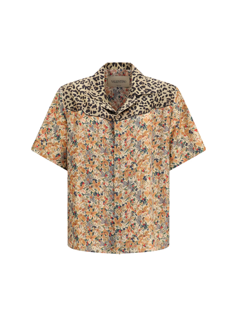 Valentino Valentino Floral and Leopard Print Silk Shirt Multicolor - World Class Fashion