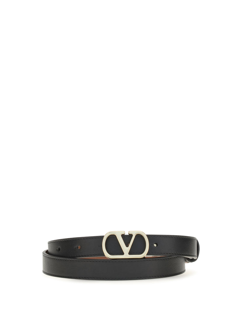 Valentino Garavani Valentino Garavani Reversible VLogo Signature Belt Nero/Deep Caramel - World Class Fashion