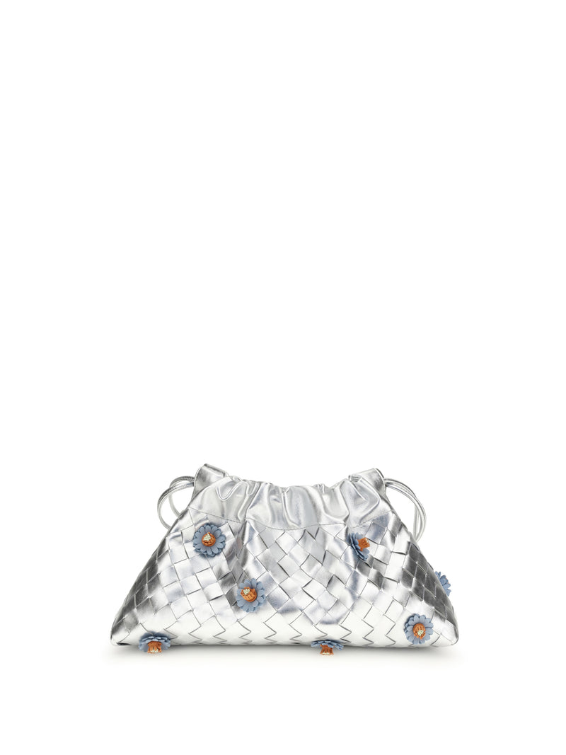 Bottega Veneta Bottega Veneta Dustbag Clutch Bag Silver Flowers Mix-S - World Class Fashion