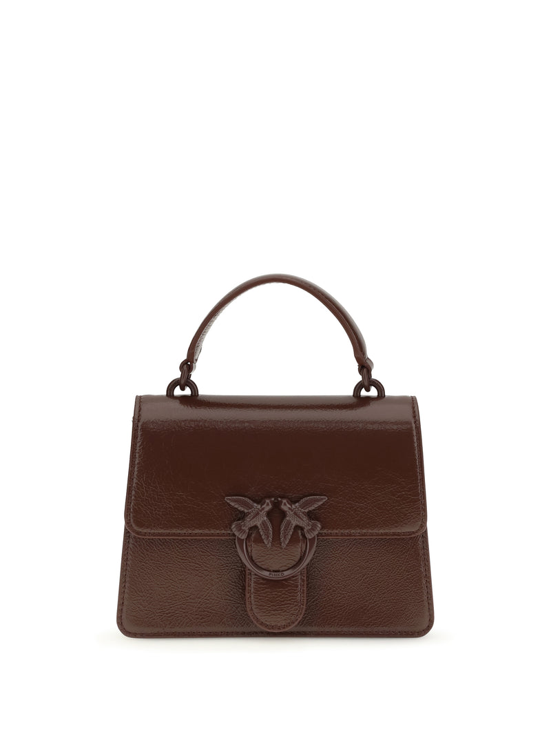 Pinko Pinko Shiny Leather Love One Top Mini Handbag Burgundy - World Class Fashion