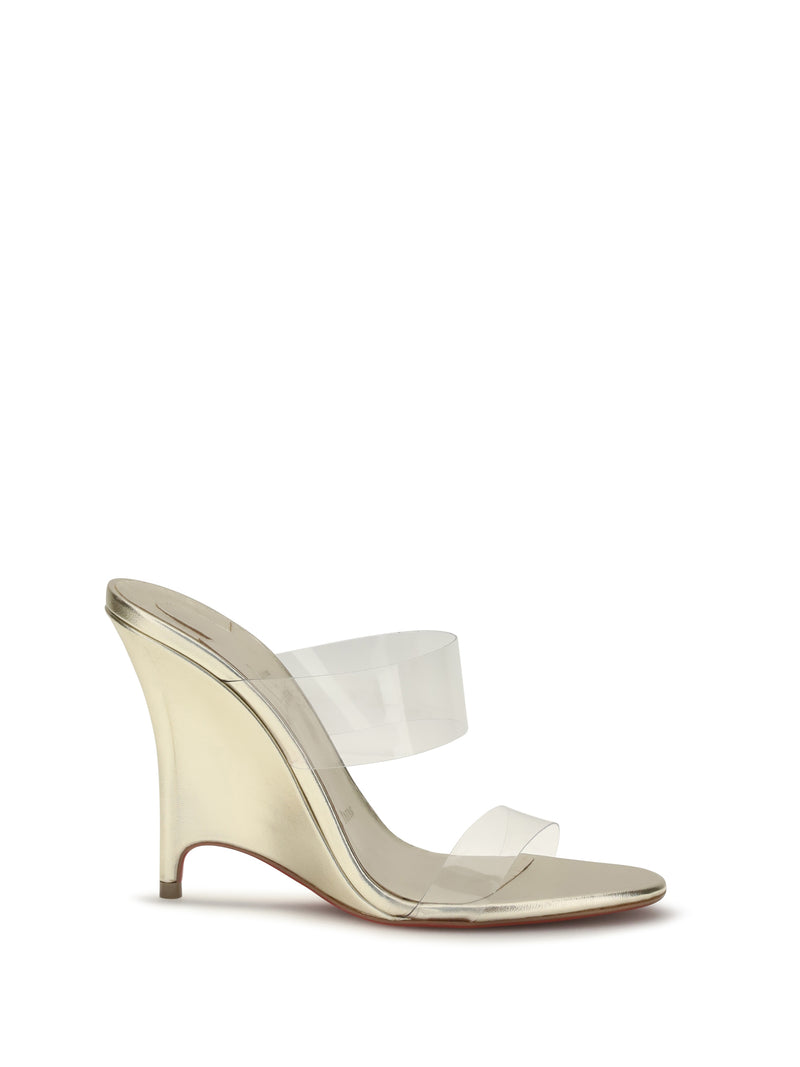 Christian Louboutin Christian Louboutin Solo Zee Mules Platine - World Class Fashion