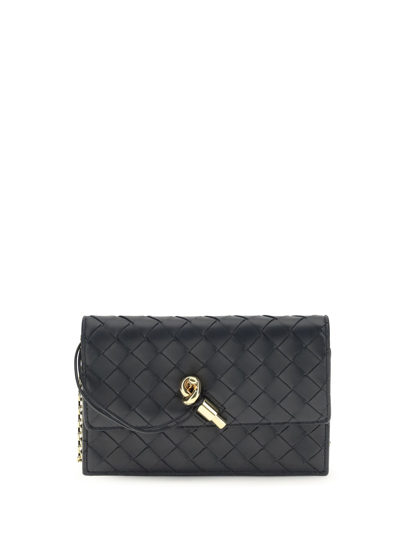 Bottega Veneta Bottega Veneta Andiamo Pouch On Chain Midnight-Muse Brass - World Class Fashion