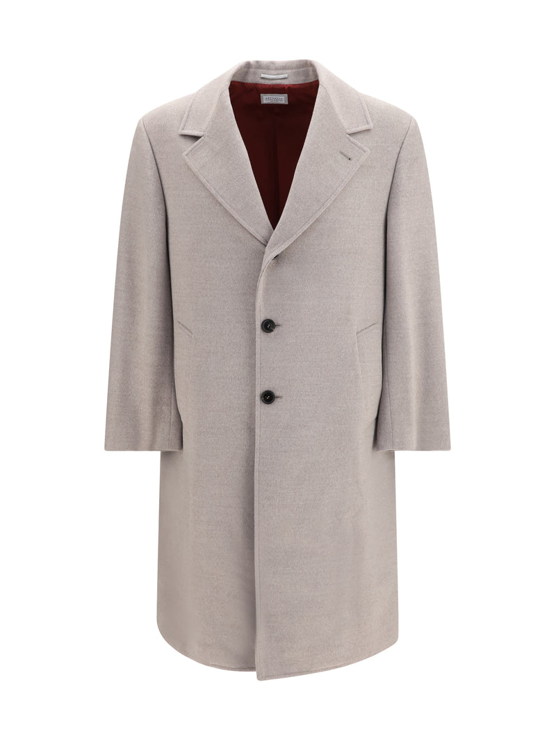 Brunello Cucinelli Brunello Cucinelli Virgin Wool Coat Roccia+Rubino - World Class Fashion