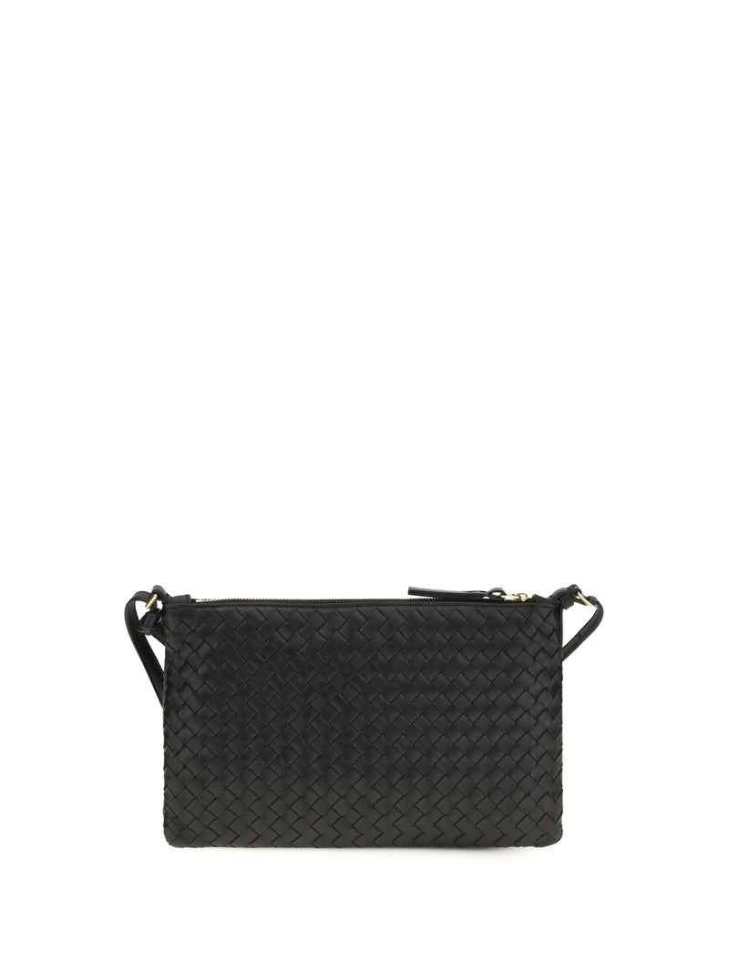 Bottega Veneta Bottega Veneta Intrecciato Bolso de Hombro Negro-Latón - World Class Fashion