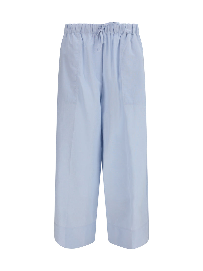 Toteme Pantalones Palazzo de Mezcla de Algodón y Lino Toteme Sky - World Class Fashion
