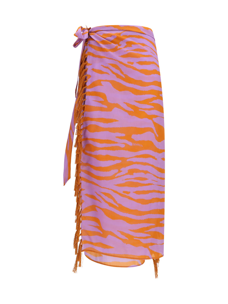 The Attico The Attico Muslin Pareo Orange/Purple - World Class Fashion