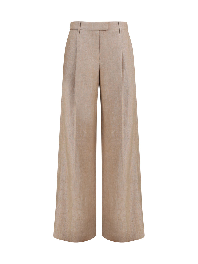 Brunello Cucinelli Brunello Cucinelli Linen Trousers Rosa Argento - World Class Fashion