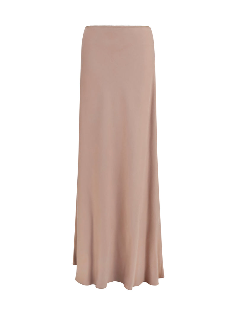 Fabiana Filippi Fabiana Filippi Lyocell Long Skirt Moka Meringa - World Class Fashion