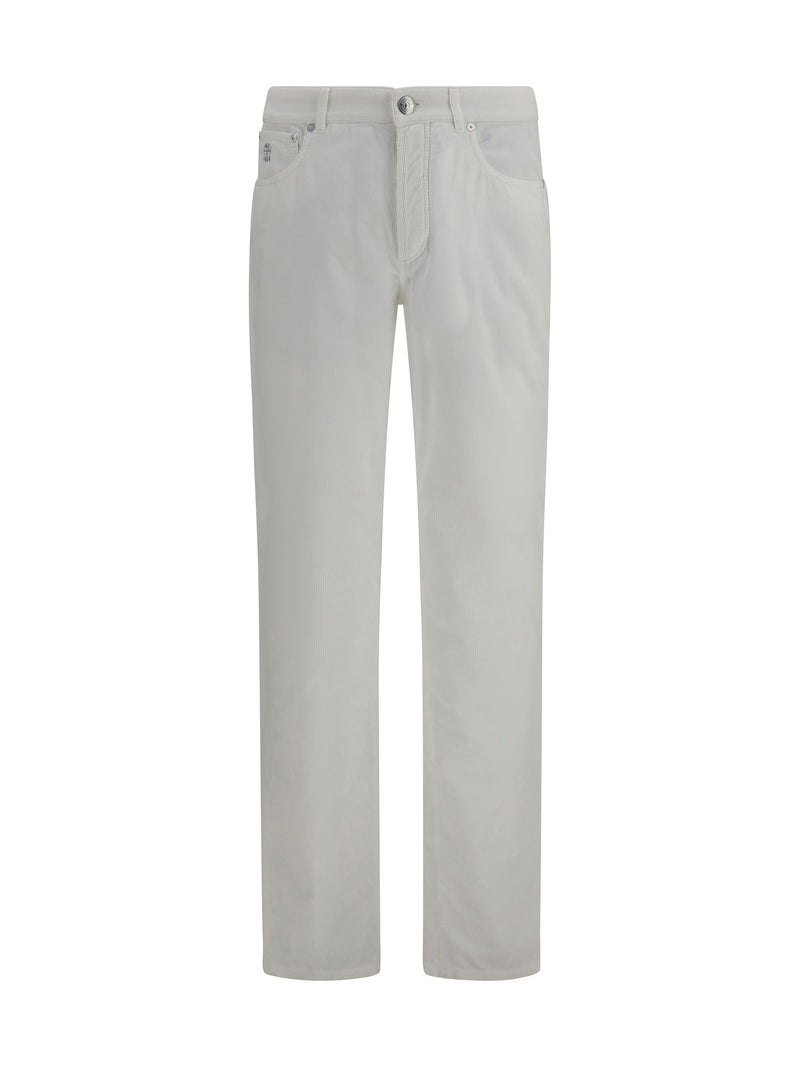 Brunello Cucinelli Brunello Cucinelli Ribbed Corduroy Pants Neve - World Class Fashion
