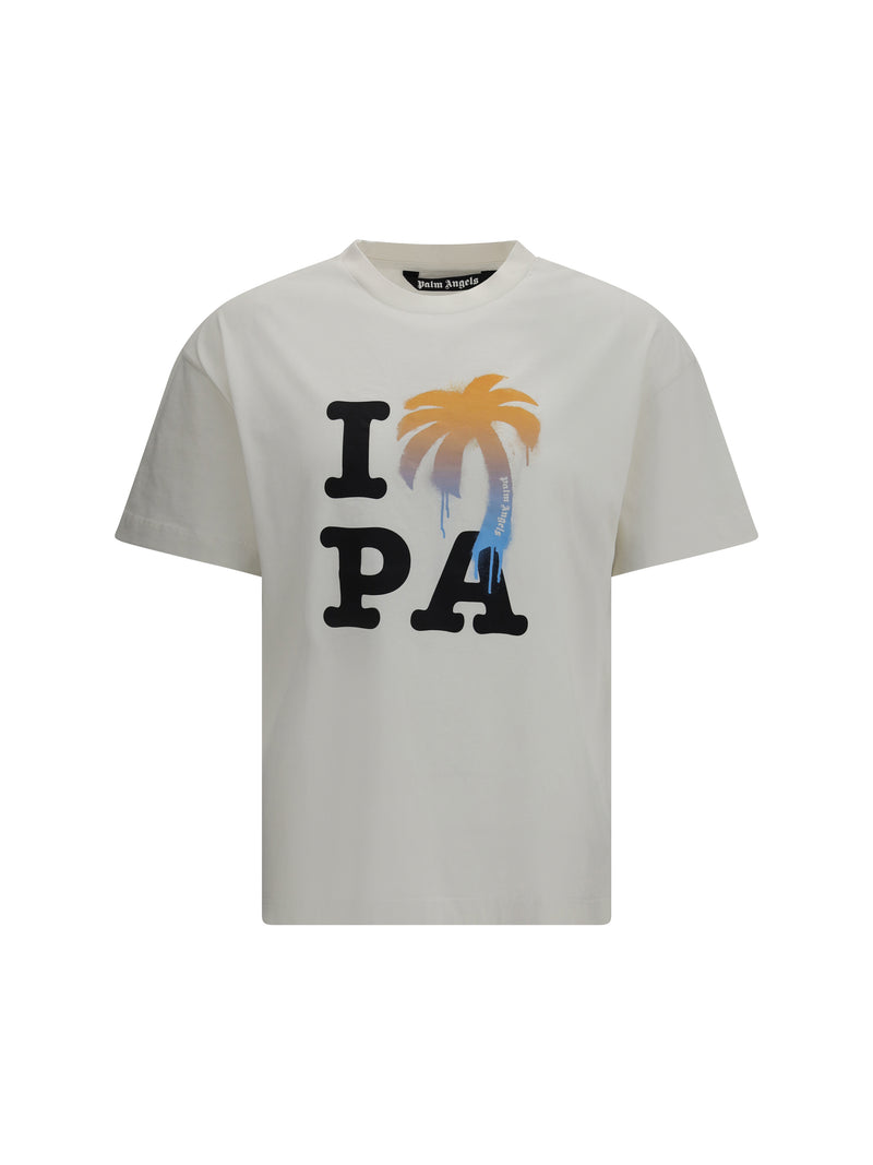 Palm Angels Palm Angels I Love PA T-shirt Off White Black - World Class Fashion