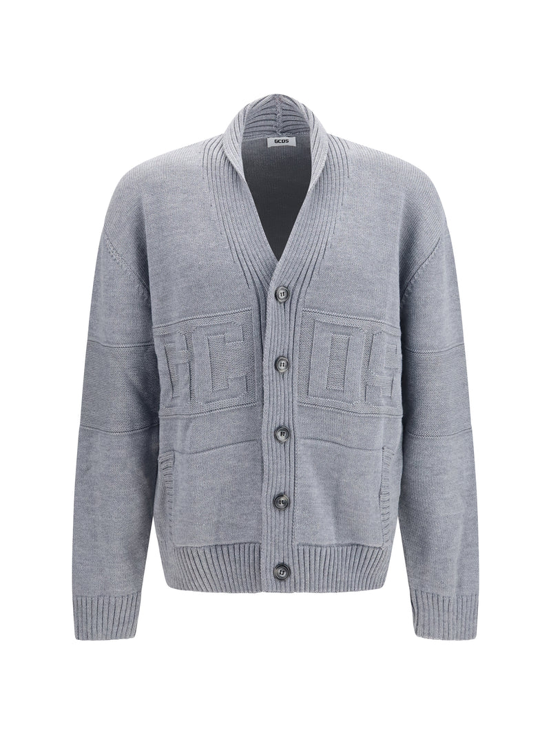 Gcds Gcds Buttoned Logo Cardigan Asphalt/Grey - World Class Fashion