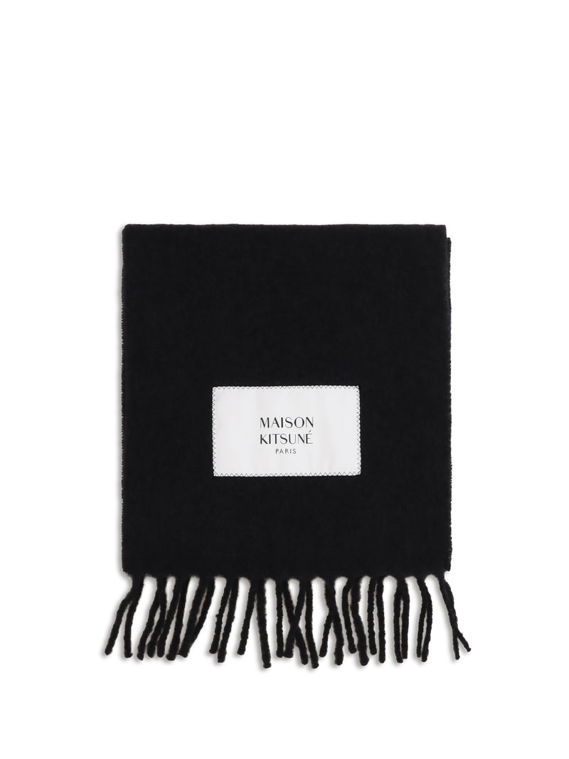 Maison Kitsuné Maison Kitsuné Baby Alpaca Scarf Black - World Class Fashion