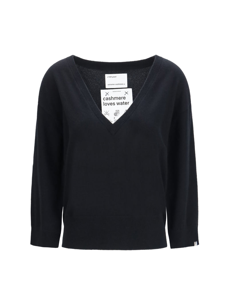 Extreme Cashmere Extreme Cashmere N°491 Pearl Sweater Raven - World Class Fashion