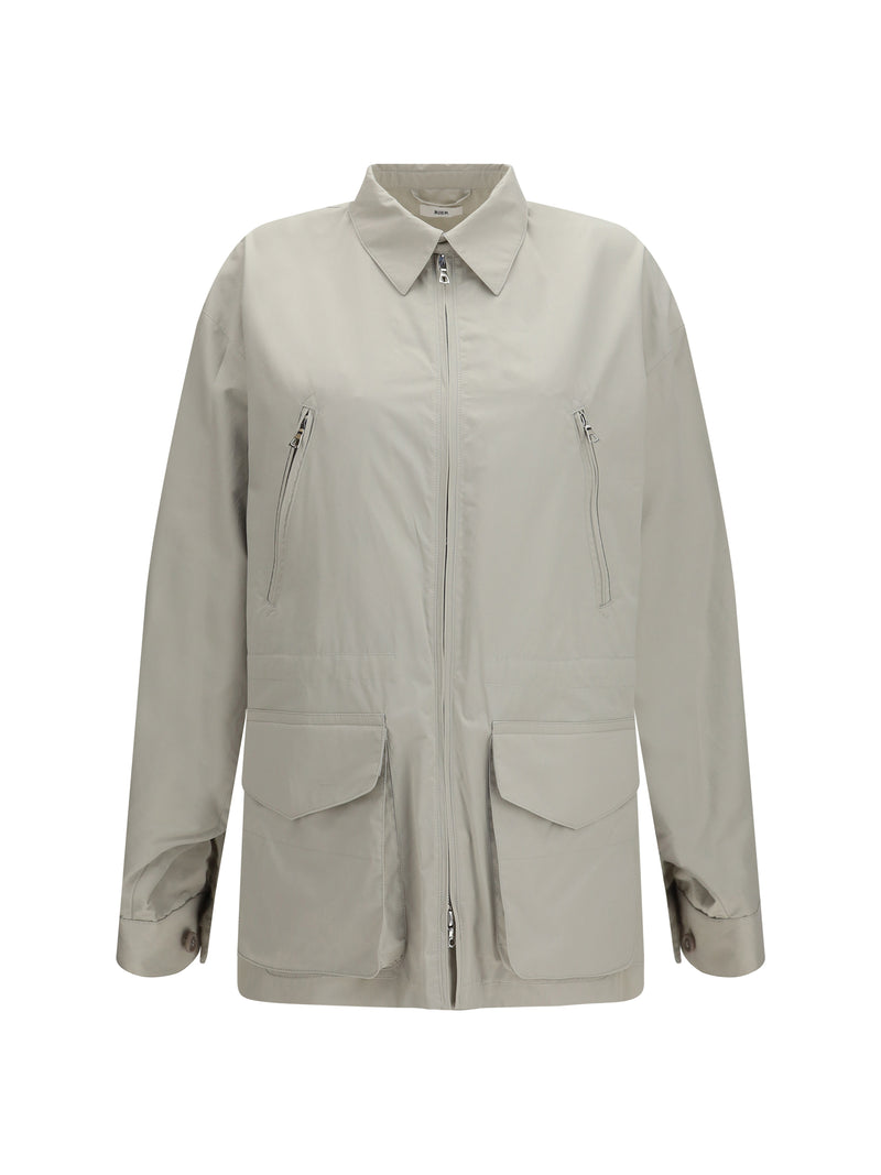 Rier Rier Cotton Zipped Pockets Jacket Light Grey - World Class Fashion