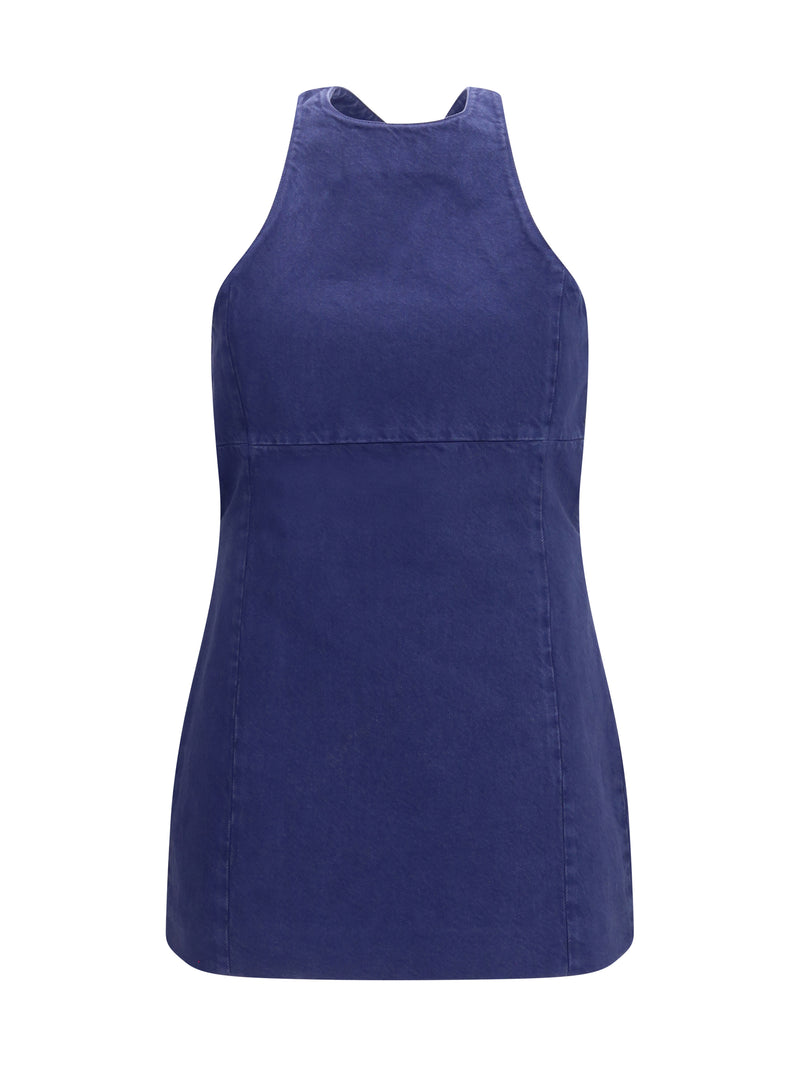 Miu Miu Miu Miu Short Cotton Dress Ink Women - World Class Fashion